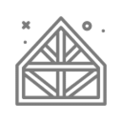 Minimalist house logo with lines